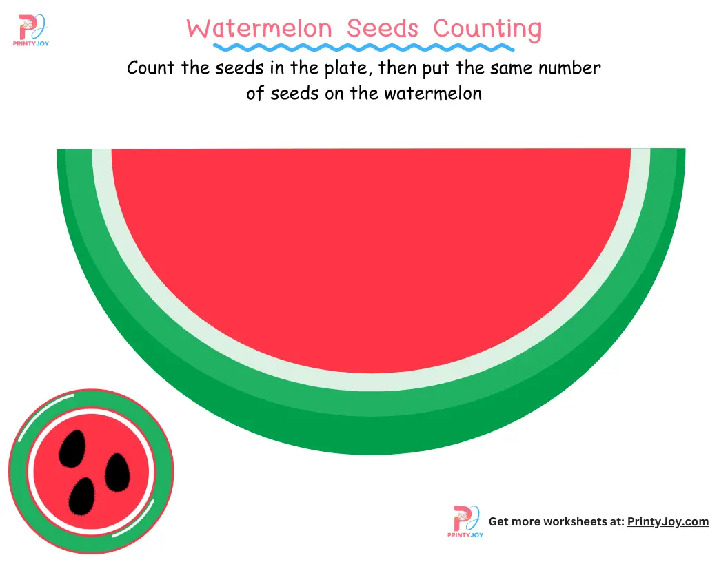 Watermelon Seeds Counting Worksheets Free