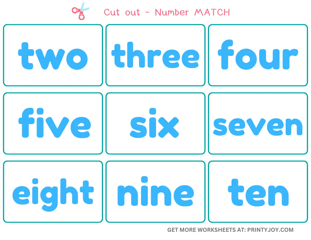 Counting Activity for Toddlers Number Match Practice Free