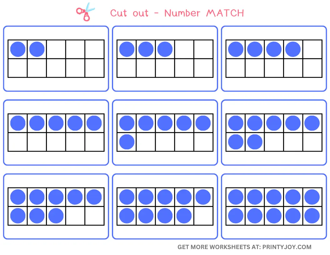 Counting Activity for Toddlers Number Match Practice Free
