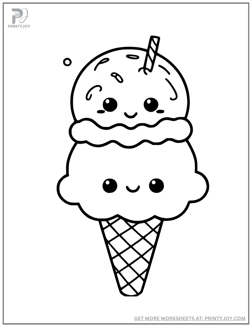 Ice Cream Coloring Pages Free
