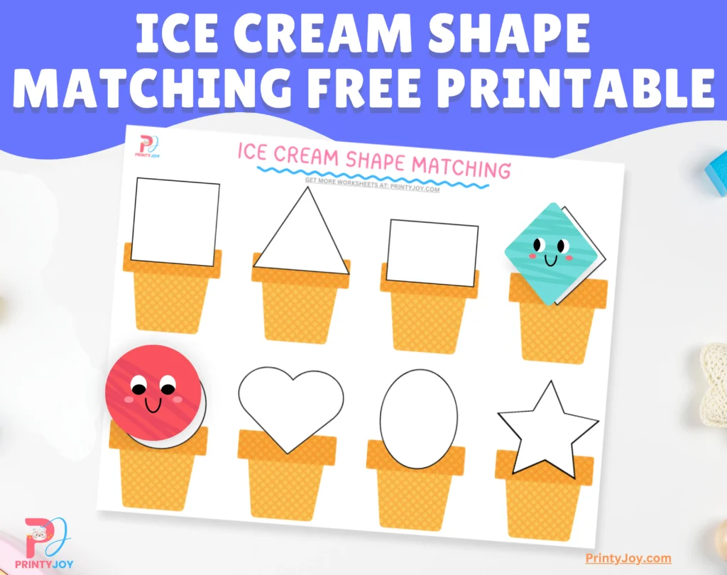 Ice Cream Shape Matching Free Printable