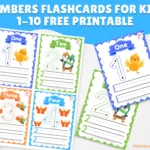 Numbers Flashcards For kids 1-10 Free Printable