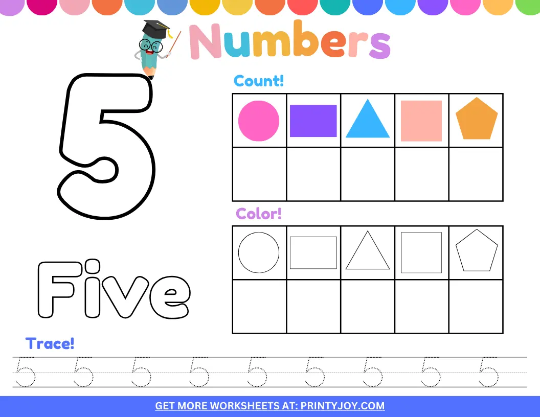 Preschool Number Worksheets Five, Preschool Number Worksheets Free Printable