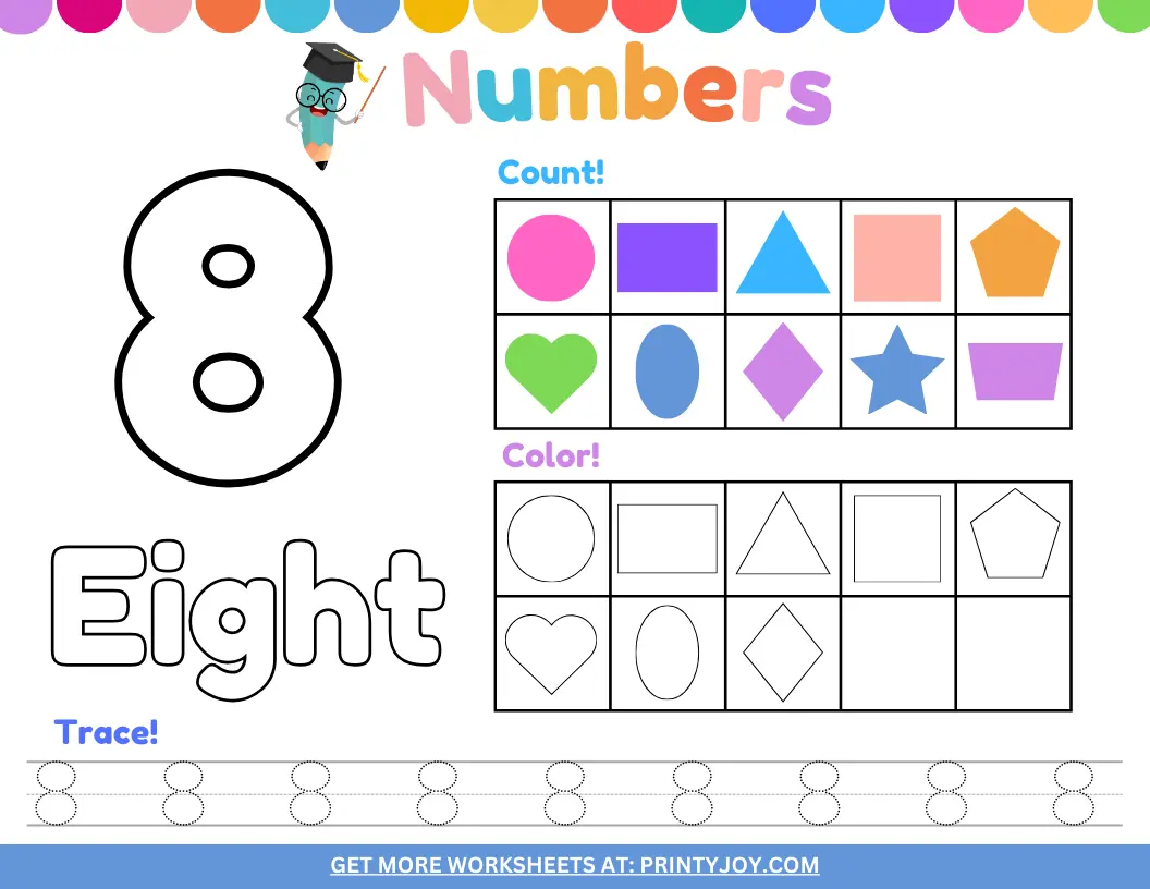 Preschool Number Worksheets Eight