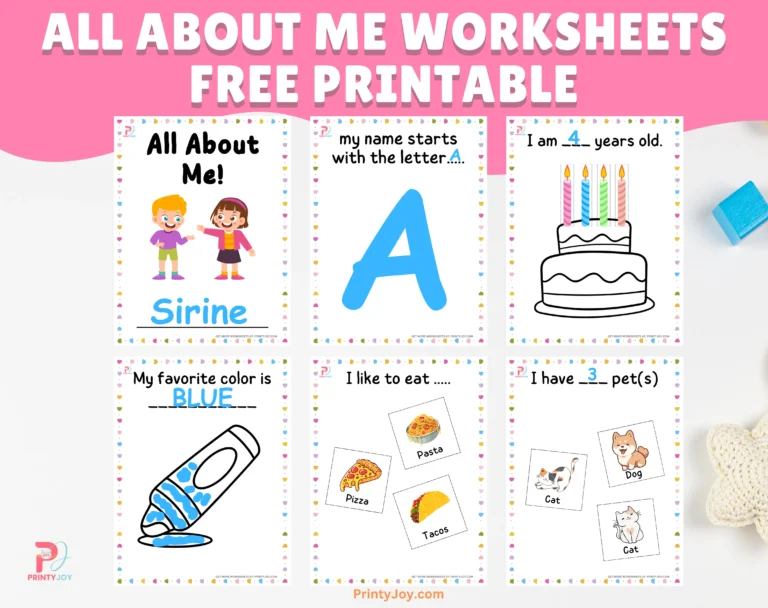 All About Me Worksheets Free Printable